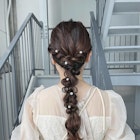 ふわふわ編みおろしヘアアレンジ