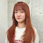 オレンジブラウン ブリーチカラー 表参道