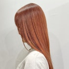 オレンジブラウン ブリーチカラー 表参道