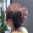 育てるグレイヘア/脱白髪染め/マッシュショート/ピンクカラー