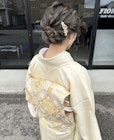 お着物ヘアセット 訪問着 シニヨン