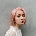 20代30代 ペールピンク ボブ 切りっぱなりボブ 心斎橋 大阪