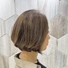 【ボブ】【ハイライト】【白髪ぼかしハイライト】