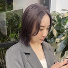 ラベンダーカラー/ラベンダーグレージュ/イメチェン/前髪/ボブ