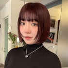 レイヤーボブ//顔まわりレイヤー/暖色系カラー/ショートボブ