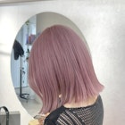 ピンクカラー/ハイトーンカラー/切りっぱなしボブ