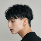 波巻きツイストスパイラルシャドウパーマセンターパート微分け