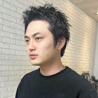 短髪束感ツーブロック透明感カラーゆるスパ_ba502381