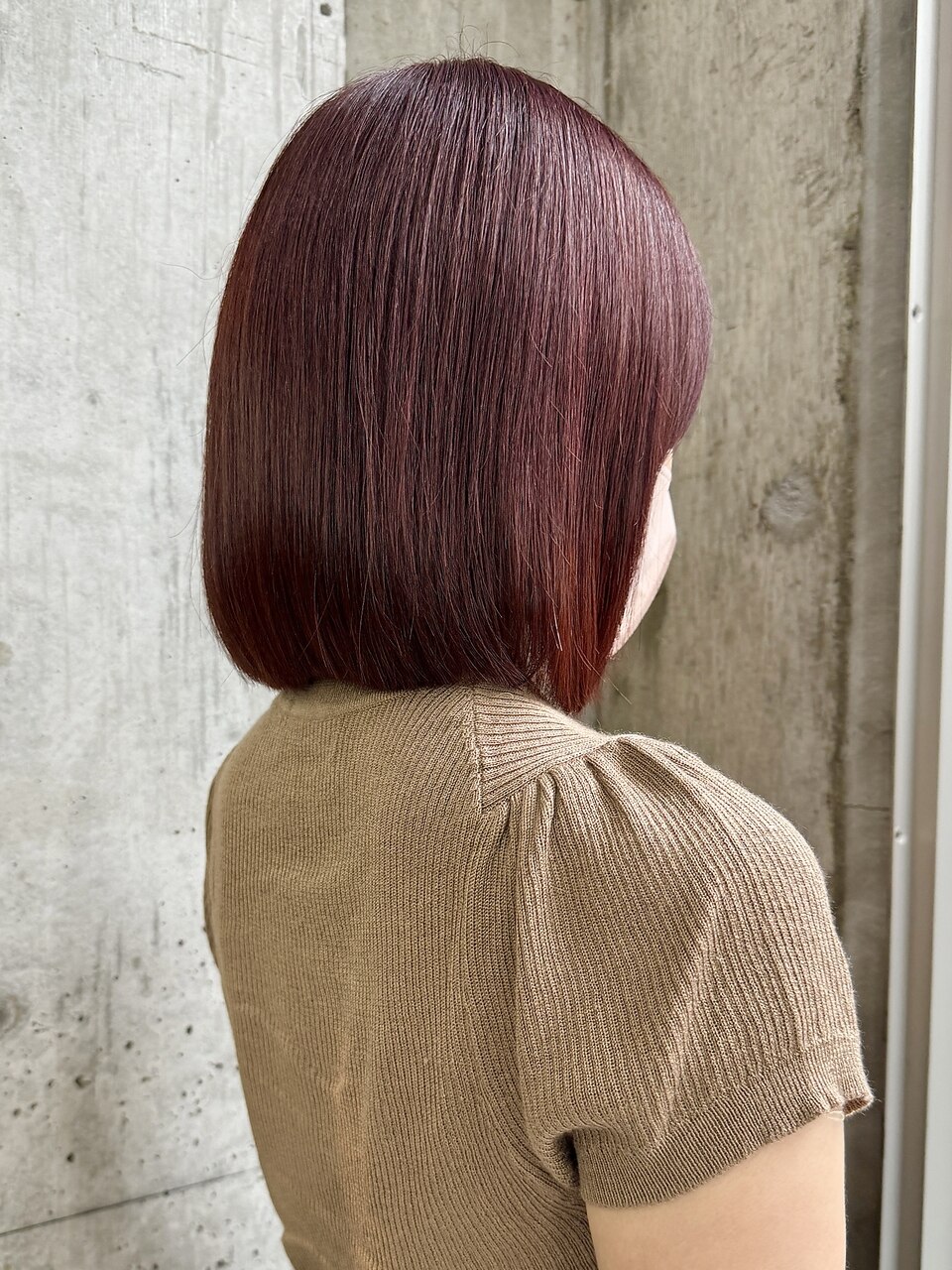 ブリーチなしダブルカラー ボルドーカラー 表参道