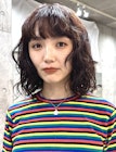 ミディアムパーマブリーチパーマコテ巻き風パーマ大きめパーマ