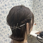 ボブ/ボブアレンジ/ゴールドピン/結婚式/参列ヘア/お呼ばれヘア/