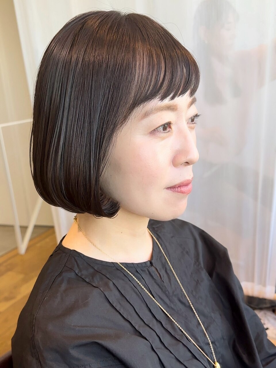 【three.スリー】大人の小顔ボブ/似合わせ/白髪ぼかし(北浜)