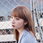 ワイドバングベージュカラー