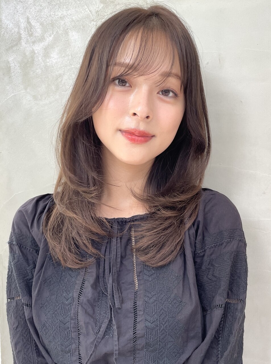 顔周りレイヤー レイヤーカット イルミナカラー ブリーチなし 
