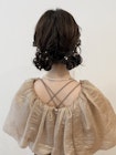前から可愛いツインお団子ヘアアレンジ