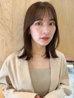 レイヤーカット顔周りレイヤー切りっぱなし秋色くすみベージュ