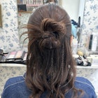 カチモリハーフアップ/前撮りヘア/参列ヘア/ミディアム/韓国ヘア