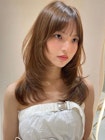 韓国ヘアーハッシュカットレイヤーカットグレージュブリーチ無し