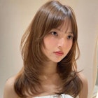 韓国ヘアーハッシュカットレイヤーカットグレージュブリーチ無し