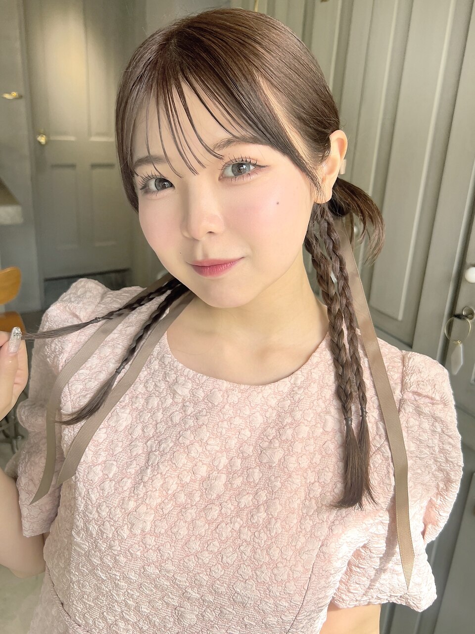 ♪シースルーパッツンミルクティーカチモリヘア