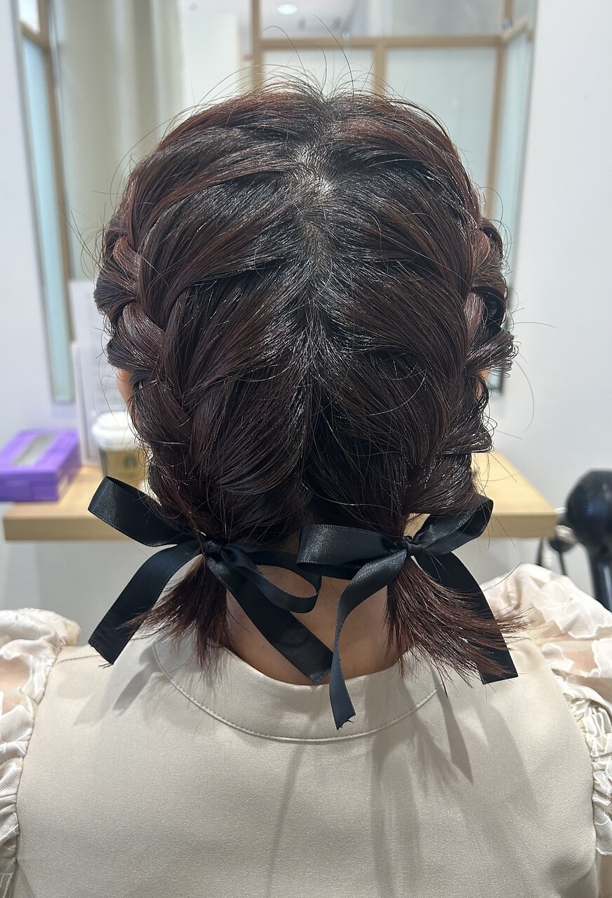 ☆ボブヘアセット♪♪編み込みアレンジ〜☆