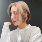 海外ヘア カーテンバング ベージュボブ フェイスレイヤー A1114