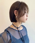 ボブ 切りっぱなし 耳かけ シースルー 簡単セット ストレート