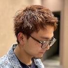 オレンジベージュ スパイキーショート