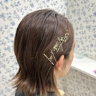 ゴールドピン×金箔/ボブアレンジ/参列ヘア/二次会ヘア