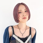 ピンクヘアー透明感カラー小顔ボブルフ_F30317