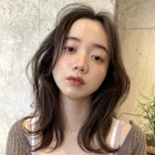 韓国ヘアハッシュカットレイヤーカットブリーチ無しベージュ