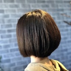 ショートボブ××丸みショートカット××ショコラブラウン色