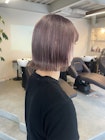 ピンクグレージュ×タッセルボブ