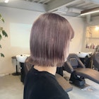 ピンクグレージュ×タッセルボブ