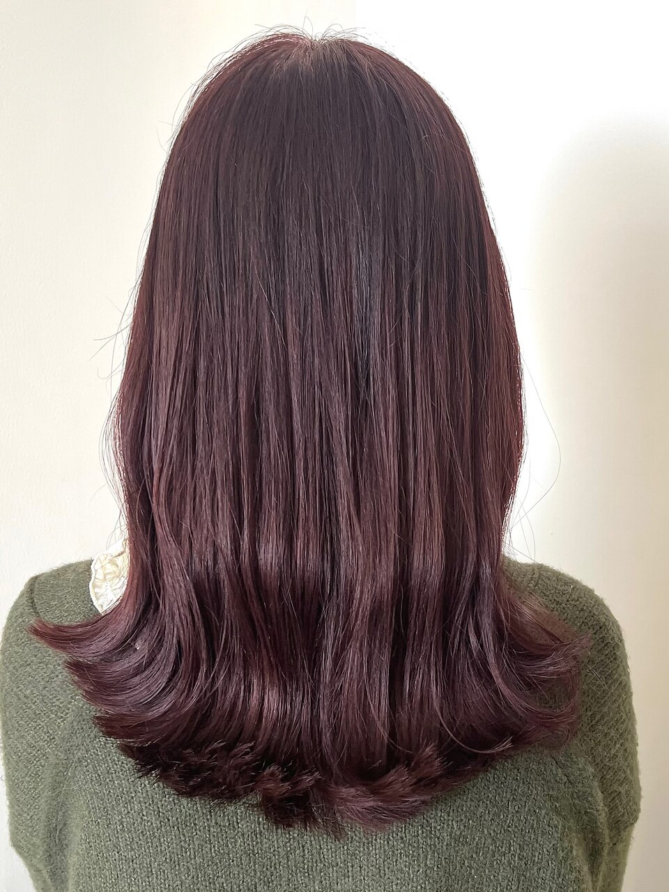 ピンクラベンダーピンクヘアーミディアムレイヤー髪質改善銀座