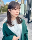 ナチュラル小顔前髪あり後れ毛サイドバング結べるボブくびれヘア