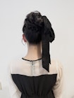 ゆるふわな高めお団子ヘアアレンジ
