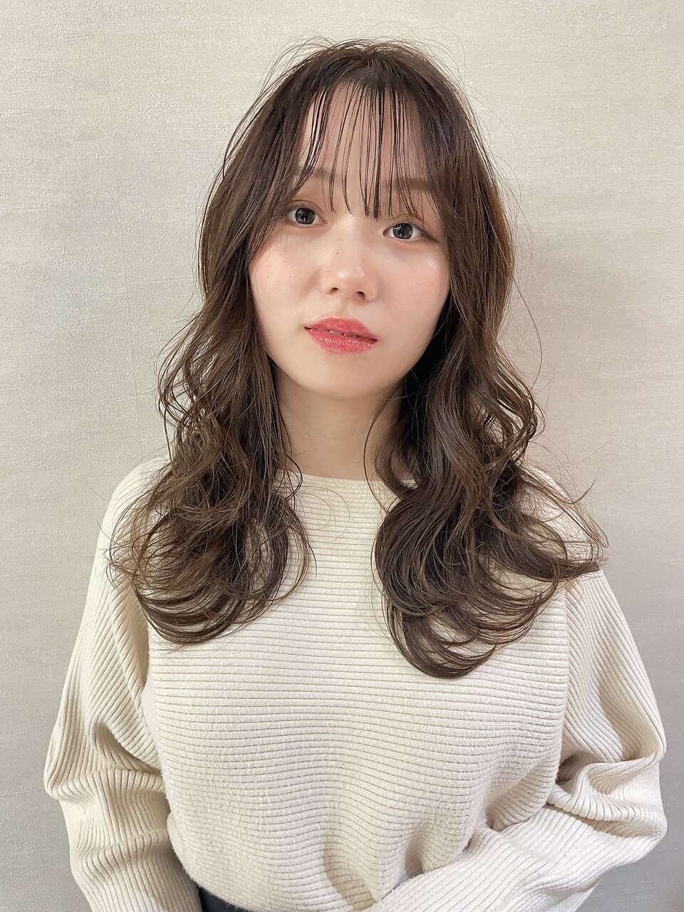 レイヤーカット/ラベンダーベージュ/冬カラー