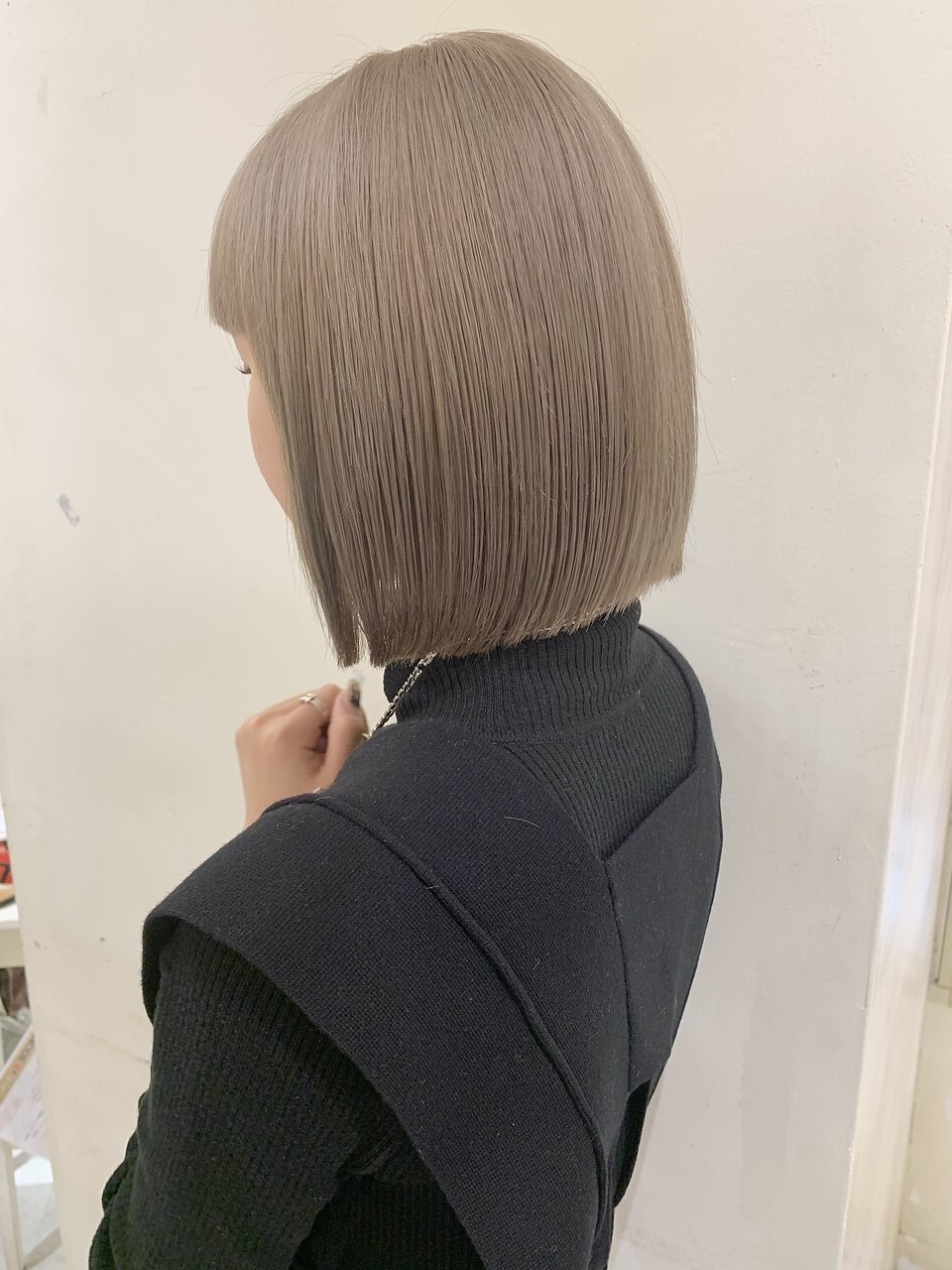 【marfe】ボブ＿ブリーチ＿ダブルカラー＿ミルクティーベージュ