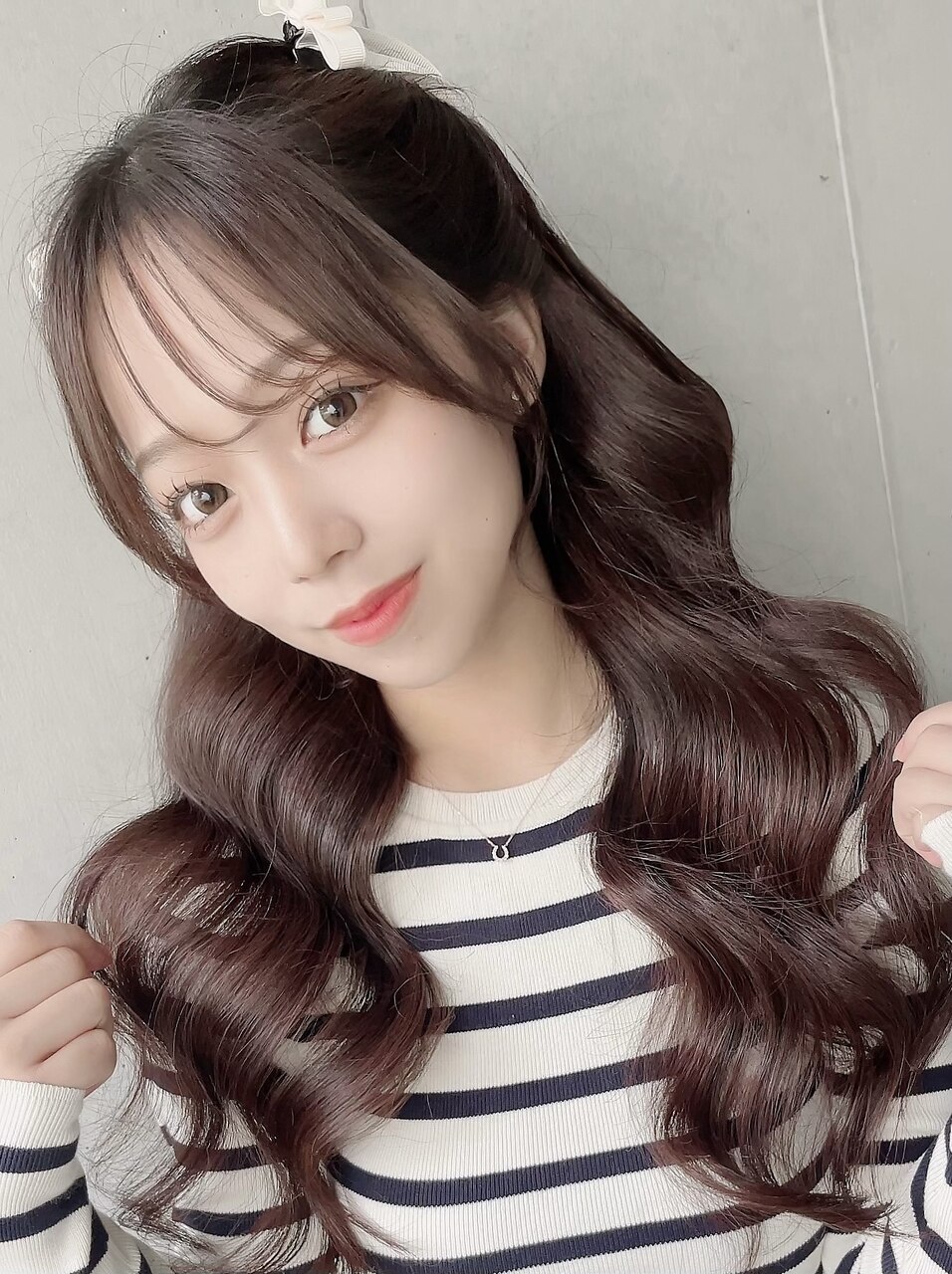 ゴムだけアレンジ/大人可愛い/ハーフアップ/ハリウッドウェーブ