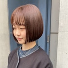 ナチュラルピンクブラウンボブ