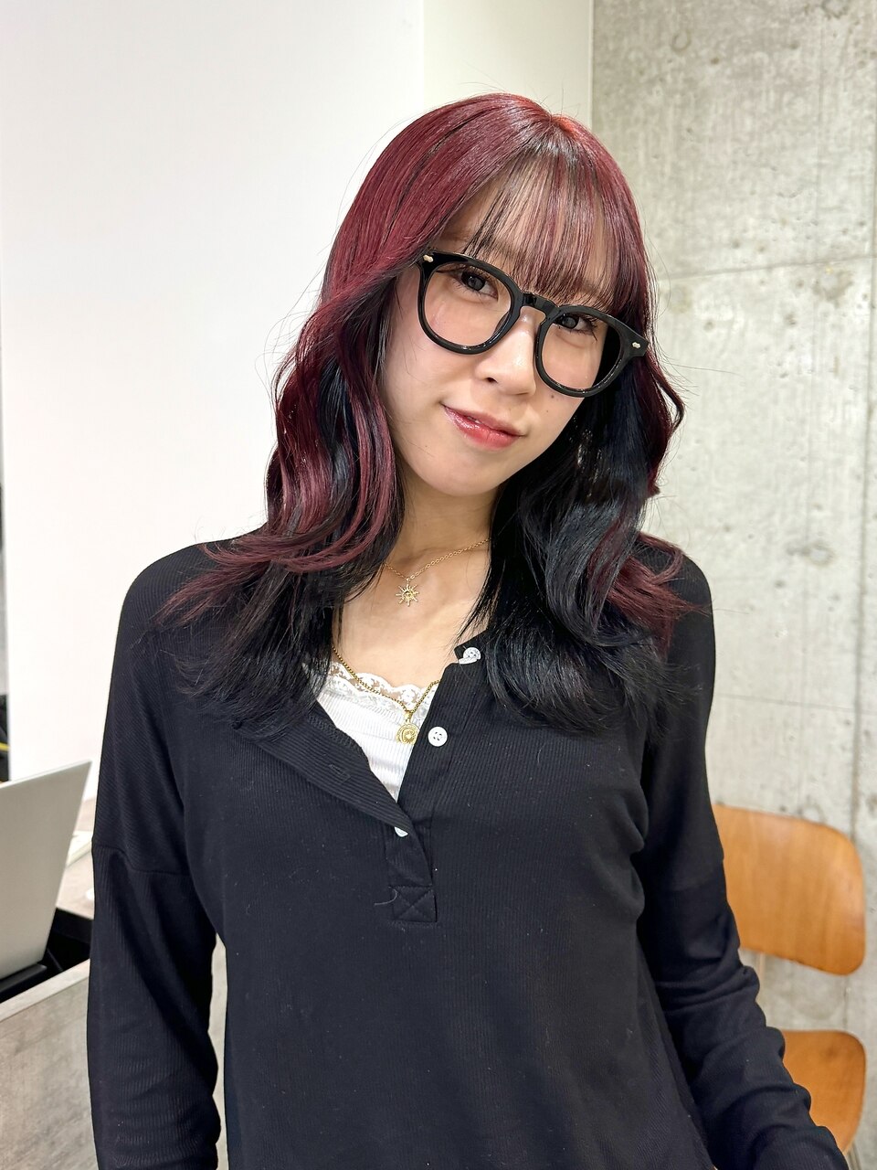 アンブレラカラー レッド×ブラック デザインカラー 表参道