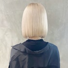 ホワイトブロンド似合わせカットウェーブミディアム_ba326003