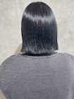 黒髪ブルーブラックタッセルボブ