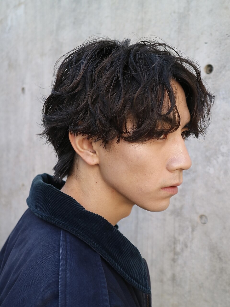 波巻きツイストスパイラルセンターパートシャドウパーマ