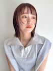 ぷつっとボブ　姫カットレイヤー　外ハネボブ　長めボブ