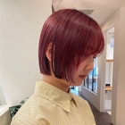 ぷつっとボブ コンパクトボブ チェリーレッド ワインレッド