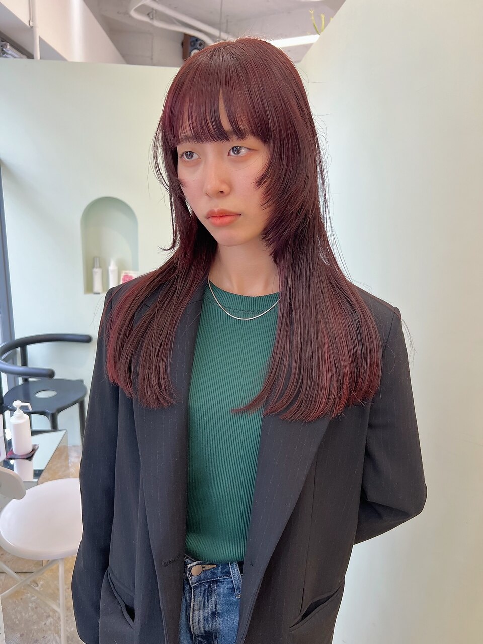 レッドブラウン×ロングレイヤー
