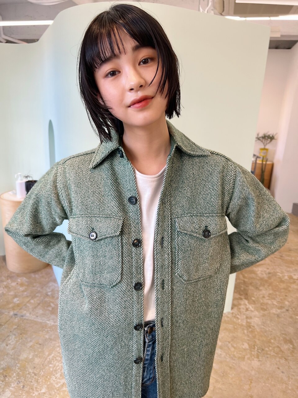顔まわりレイヤーボブ