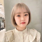 ボブ/ボブヘア/ベージュ/ホワイトベージュ/ハイトーン/ブリーチ